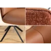 Krzesło obrotowe LE GRAND tapicerowany brązowy skórzany