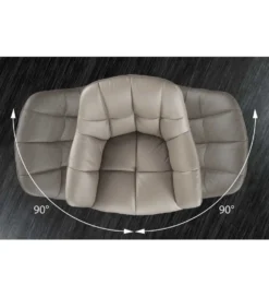 Krzesło obrotowe PAPILLON 83 cm 180 stopni skórzany taupe