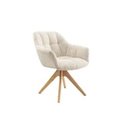 Krzesło obrotowe PAPILLON 83 cm 180 stopni chenille champagne beige