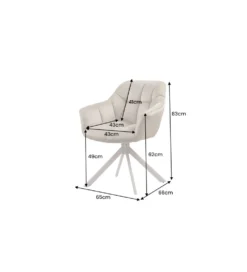 Krzesło obrotowe PAPILLON 83 cm 180 stopni beżowe szare