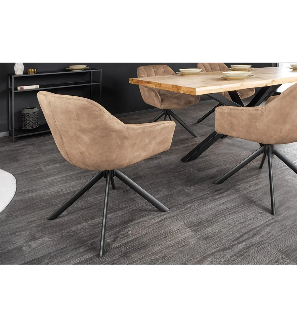 Krzesło obrotowe PAPILLON 83 cm 180 stopni champagne beżowe