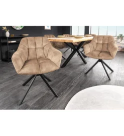 Krzesło obrotowe PAPILLON 83 cm 180 stopni champagne beżowe