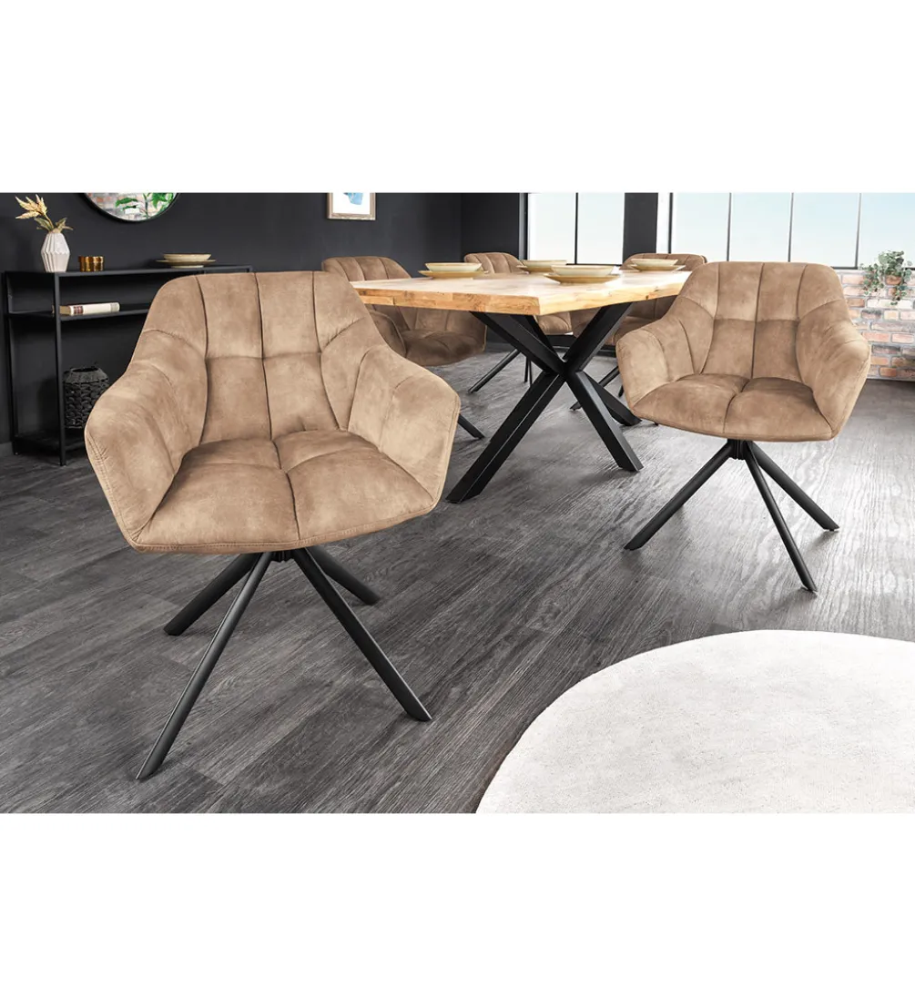 Krzesło obrotowe PAPILLON 83 cm 180 stopni champagne beżowe