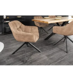 Krzesło obrotowe PAPILLON 83 cm 180 stopni champagne beżowe