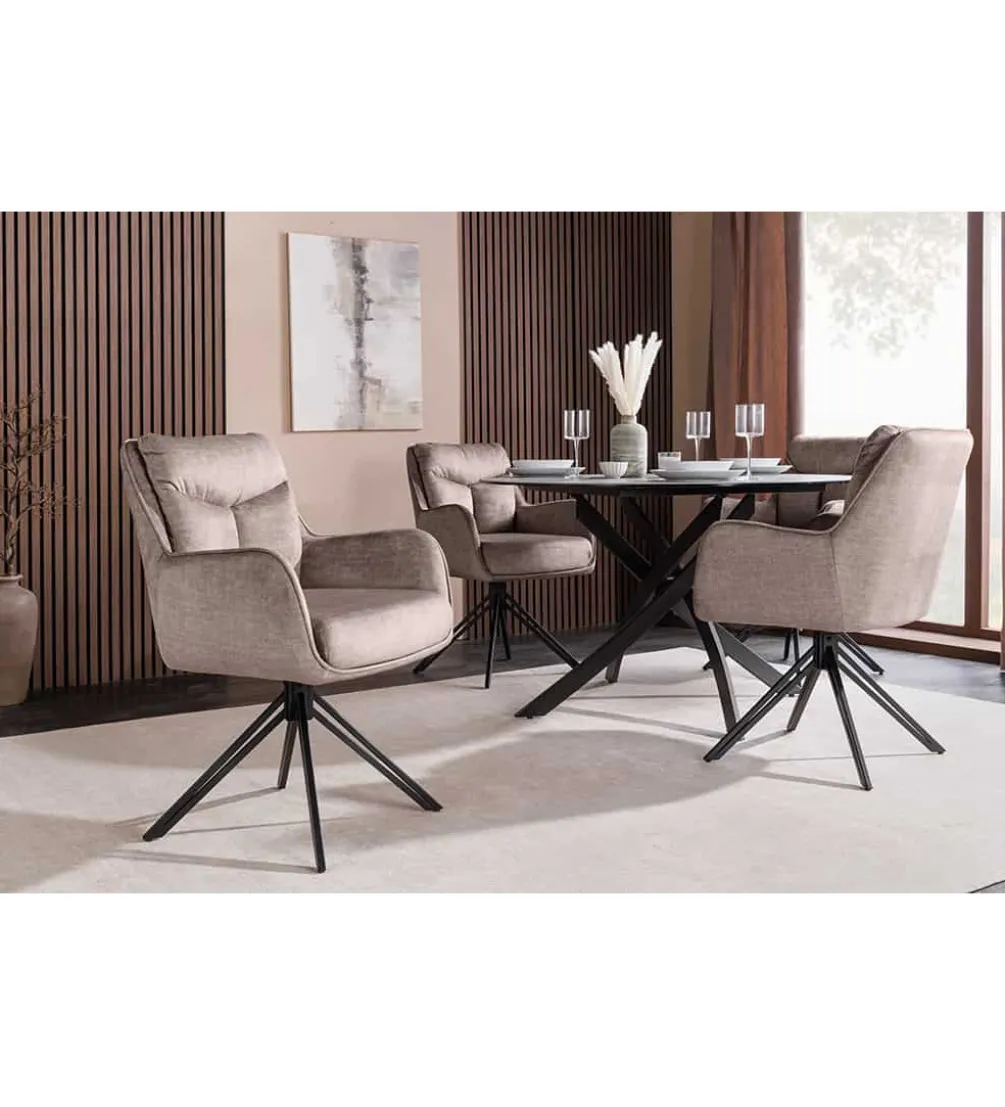 Krzesło obrotowe PROMETHEUS 88 cm 180 stopni welwet taupe