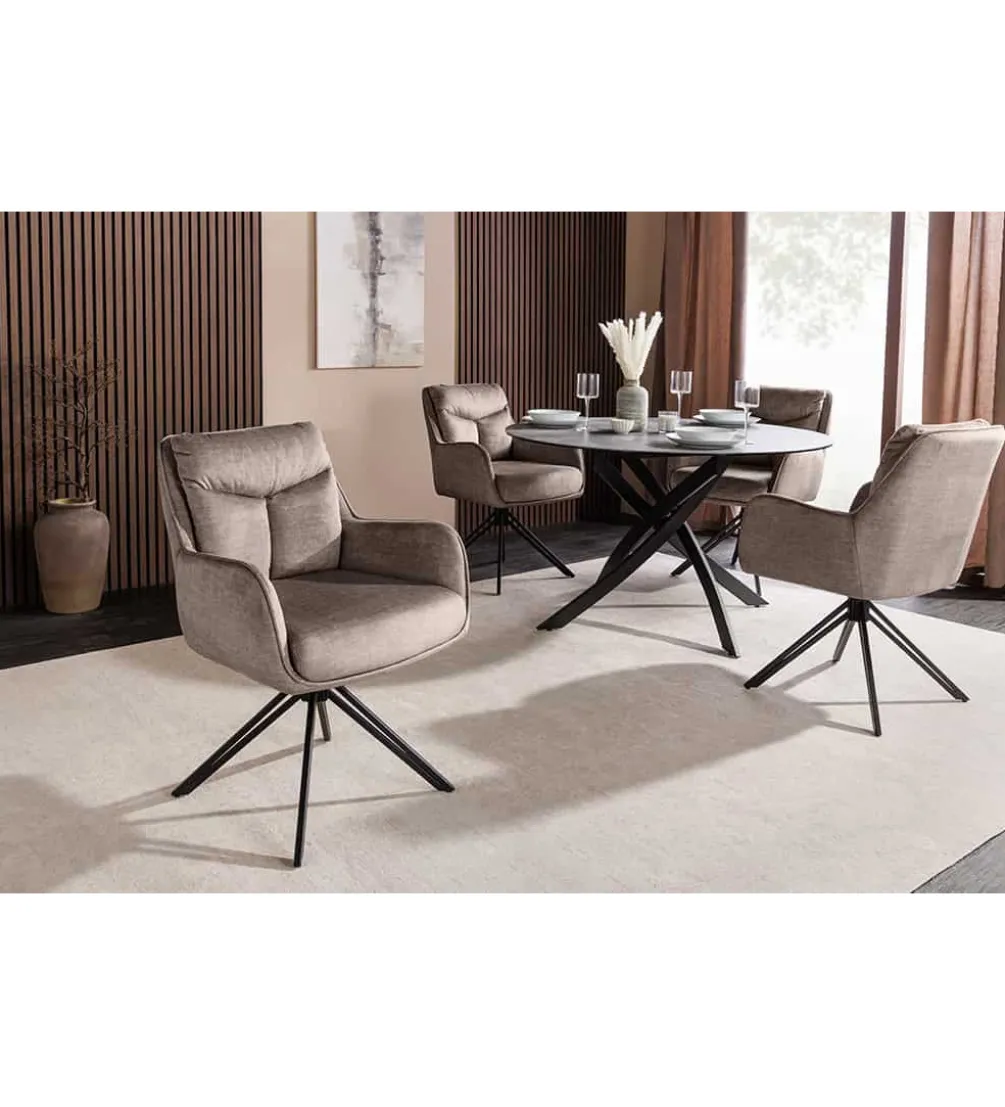Krzesło obrotowe PROMETHEUS 88 cm 180 stopni welwet taupe