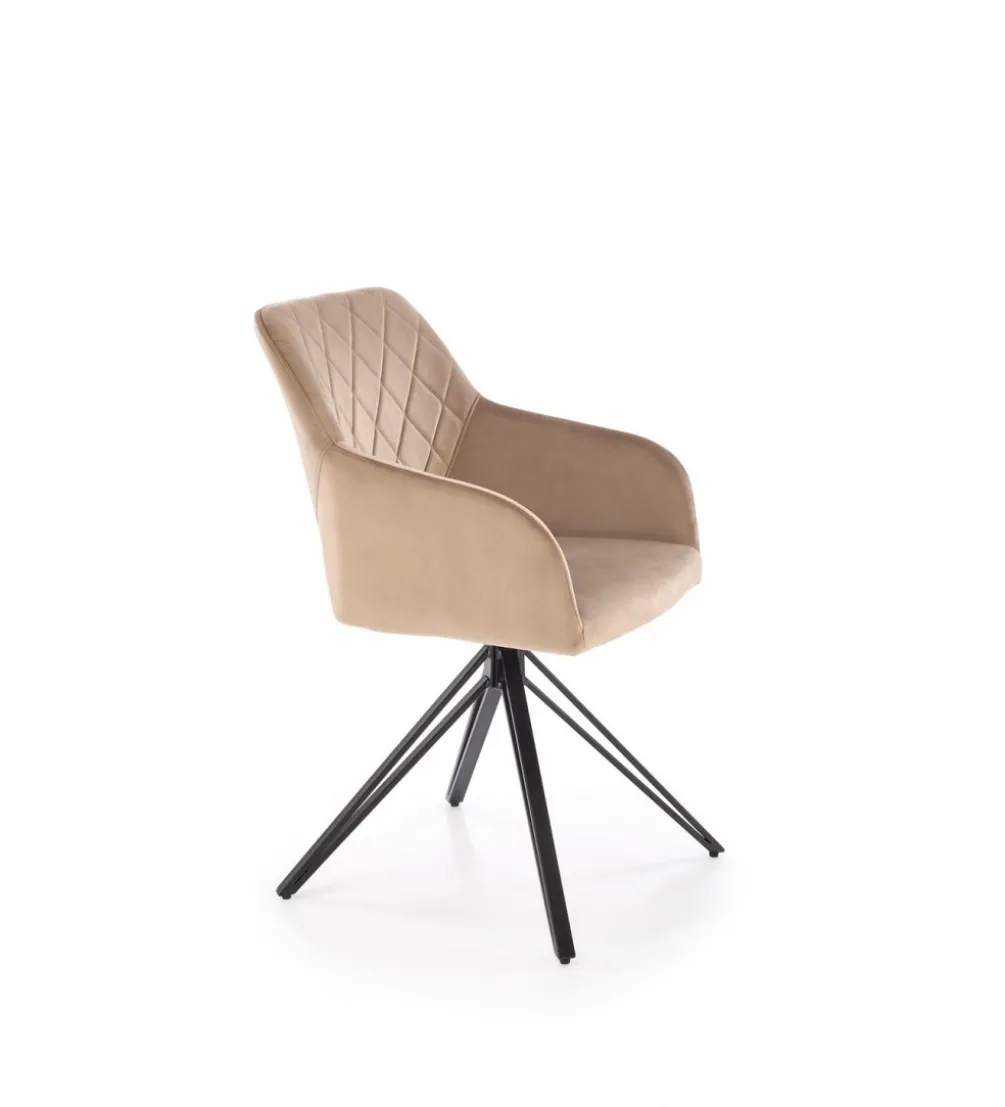 Krzesło obrotowe siedzisko 360 stopni CHIARA beżowe