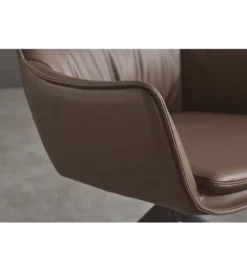 Krzesło obrotowe VOUGE skórzane brązowe