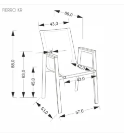 Krzesło ogrodowe FIERRO 88 cm czarny brązowy