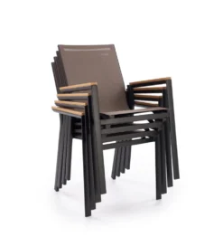 Krzesło ogrodowe FIERRO 88 cm czarny brązowy