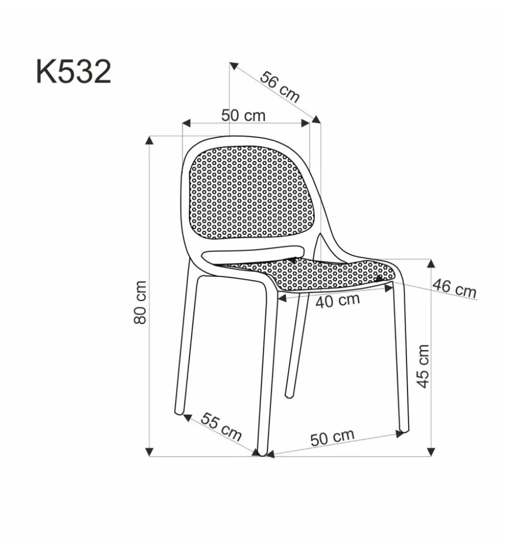 Krzesło ogrodowe K532 80 cm białe