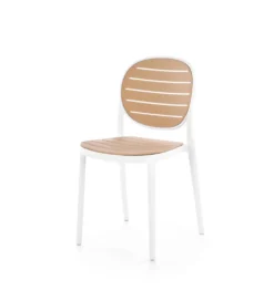 Krzesło ogrodowe K529 83 cm białe naturalne