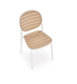 Krzesło ogrodowe K529 83 cm białe naturalne