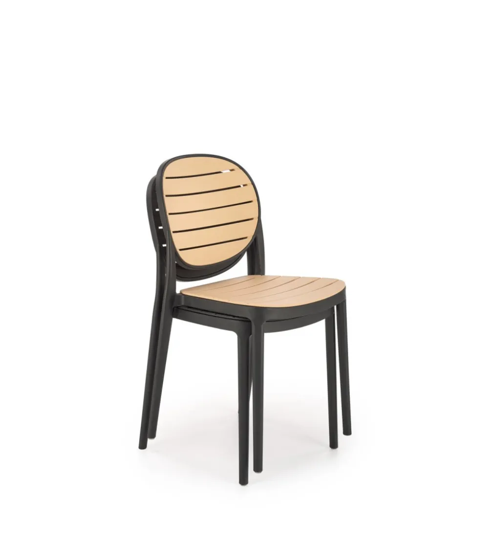 Krzesło ogrodowe K529 83 cm czarne naturalne