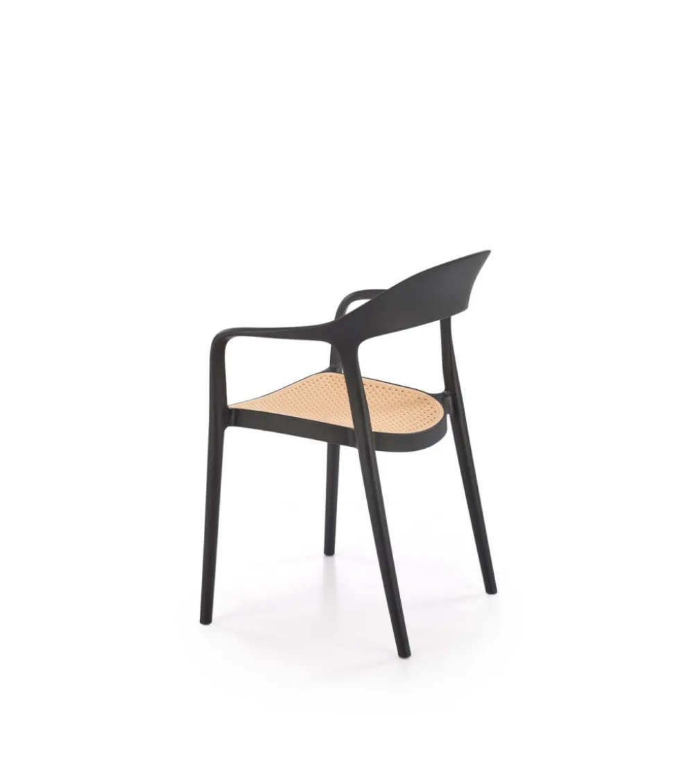 Krzesło ogrodowe K530 80 cm czarne naturalne