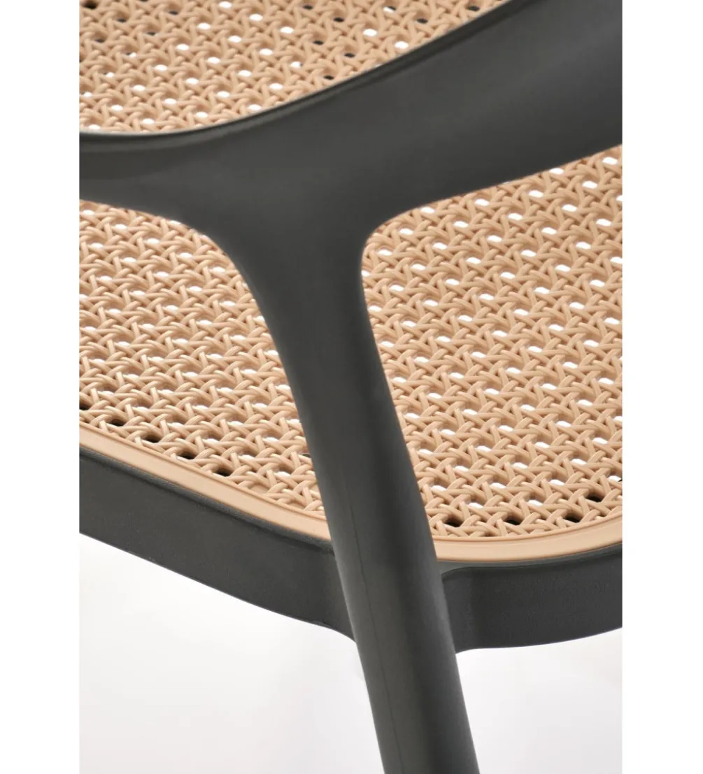 Krzesło ogrodowe K530 80 cm czarne naturalne