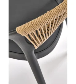 Krzesło ogrodowe K582 78 cm czarny naturalny