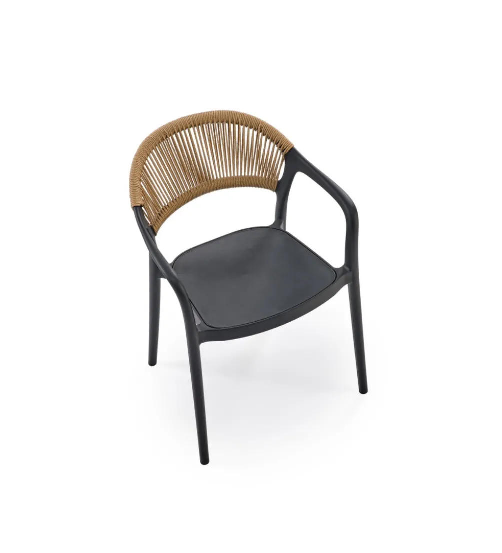 Krzesło ogrodowe K582 78 cm czarny naturalny