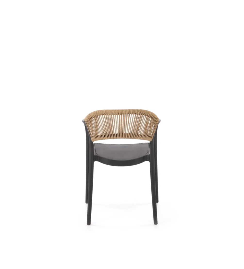 Krzesło ogrodowe K582 78 cm czarny naturalny