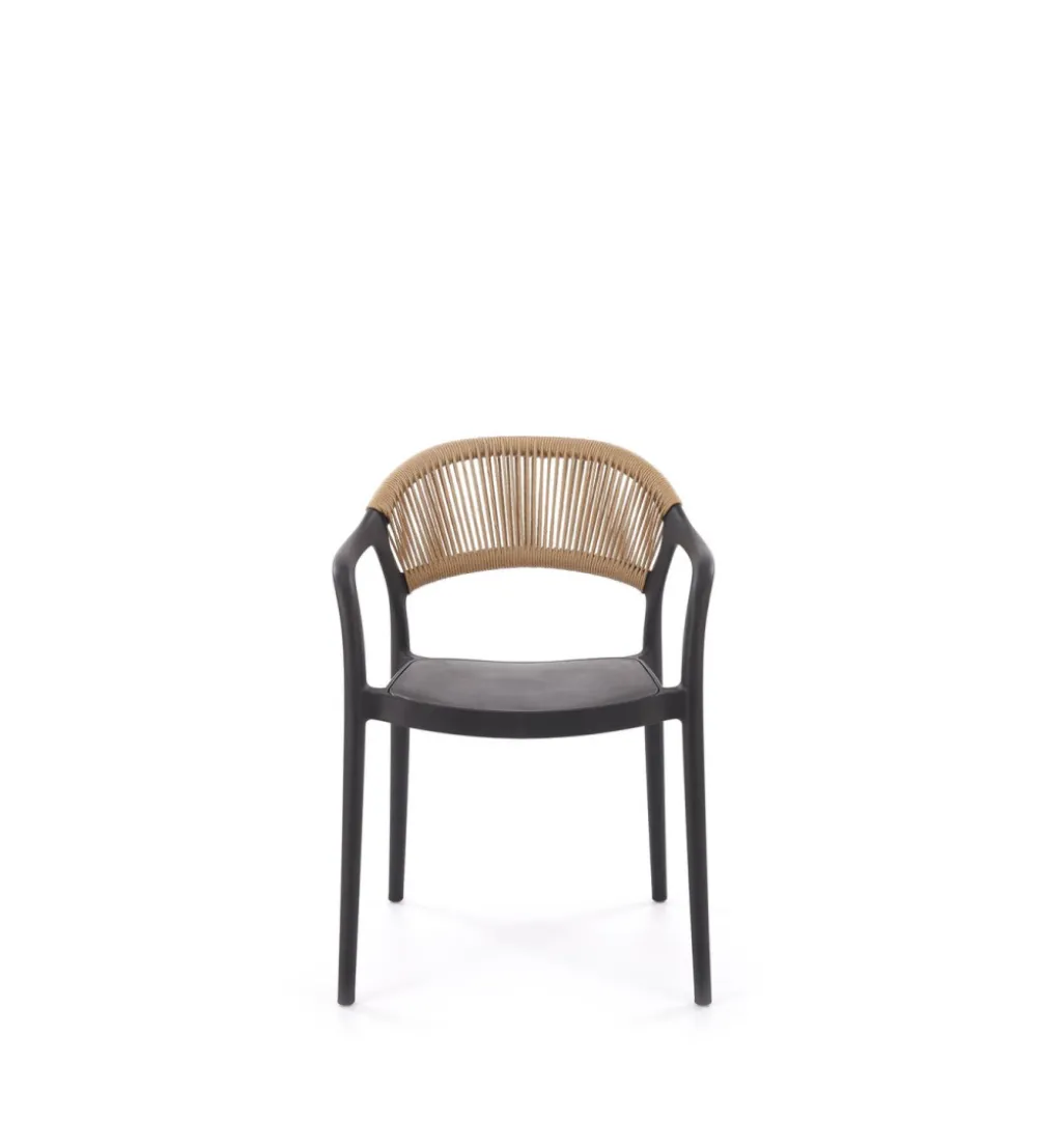 Krzesło ogrodowe K582 78 cm czarny naturalny