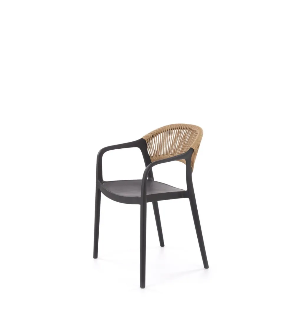 Krzesło ogrodowe K582 78 cm czarny naturalny