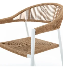 Krzesło ogrodowe NESKA 80 cm białe naturalne