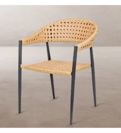 Krzesło ogrodowe NIVA 81 cm naturalne czarne