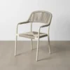 Krzesło OSTAMEER 82 cm plecionka w stylu rattan białe