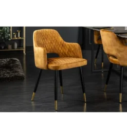 Krzesło PARIS velvet musztardowy
