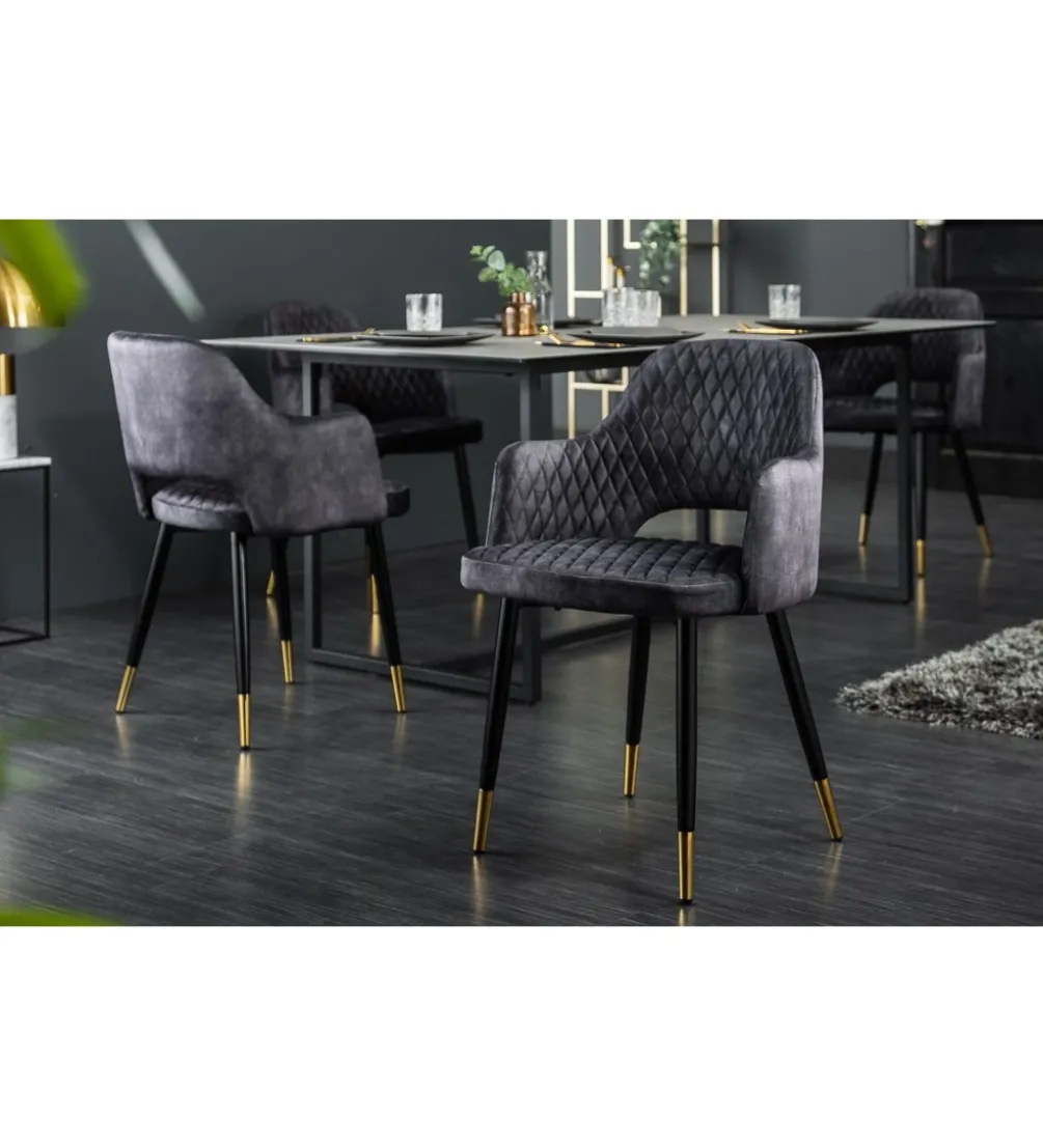 Krzesło Paris Velvet Szare