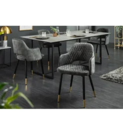 Krzesło Paris Velvet szaro zielone