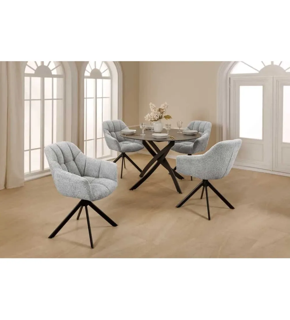 Krzesło PARKO obrotowe 180 stopni bouclé szary