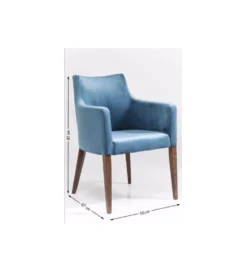 Krzesło z podłokietnikami Mode Velvet petrol