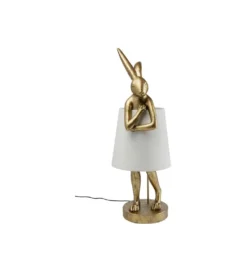 Lampa stołowa ANIMAL RABBIT 88 cm złoto biała