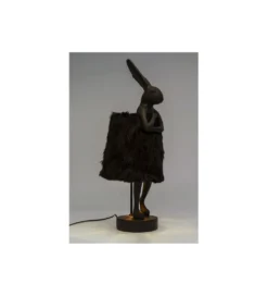 Lampa stołowa ANIMAL RABBIT FUR 68 cm czarna