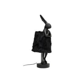 Lampa stołowa ANIMAL RABBIT FUR 68 cm czarna