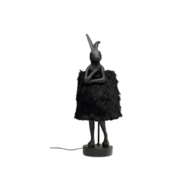 Lampa stołowa ANIMAL RABBIT FUR 68 cm czarna