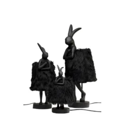 Lampa stołowa ANIMAL RABBIT FUR 68 cm czarna