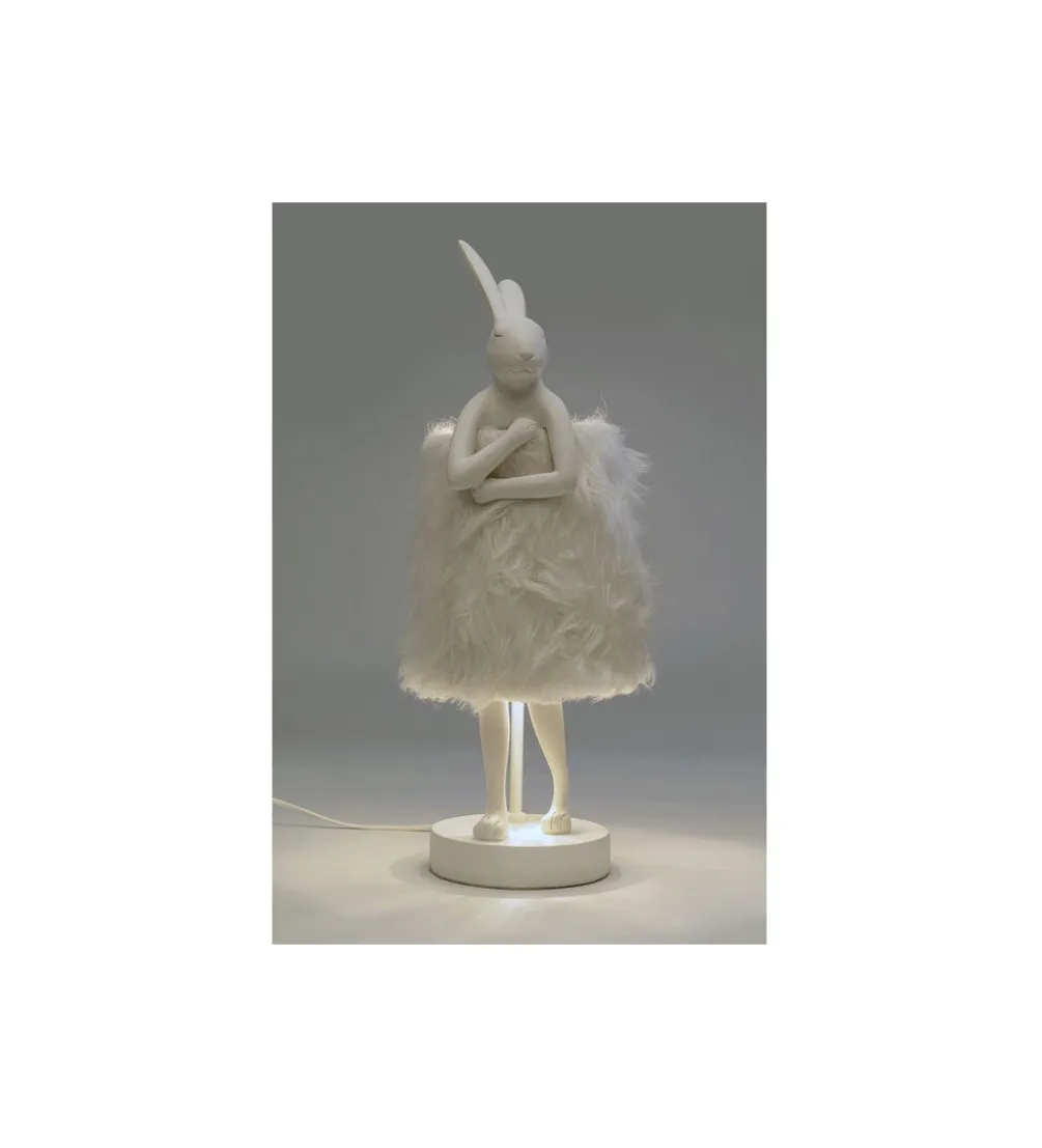Lampa stołowa ANIMAL RABBIT 50 cm biało srebrna