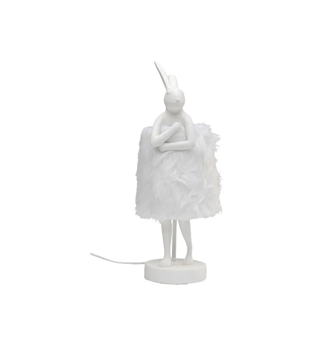 Lampa stołowa ANIMAL RABBIT 50 cm biało srebrna