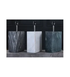 Lampa stołowa BRANDE 55 cm marmur biała