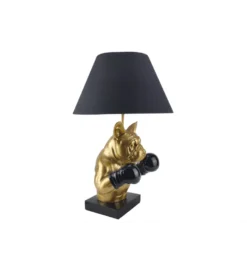 Lampa stołowa BULLDOG 55 cm złota czarna
