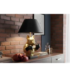 Lampa stołowa BULLDOG 55 cm złota czarna