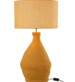 Lampa stołowa CENTRUS papier mache żołta