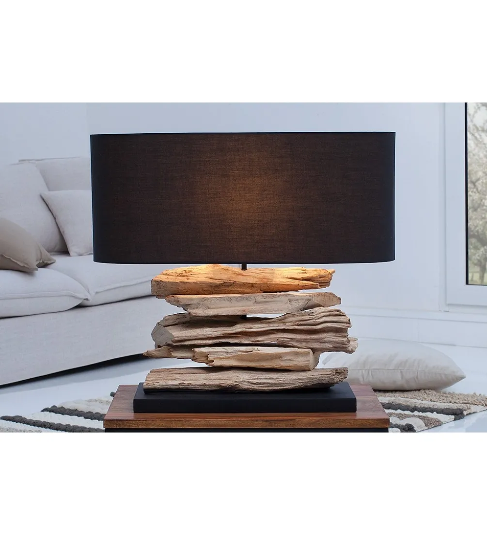 Lampa stołowa Driftwood Riverine II czarna