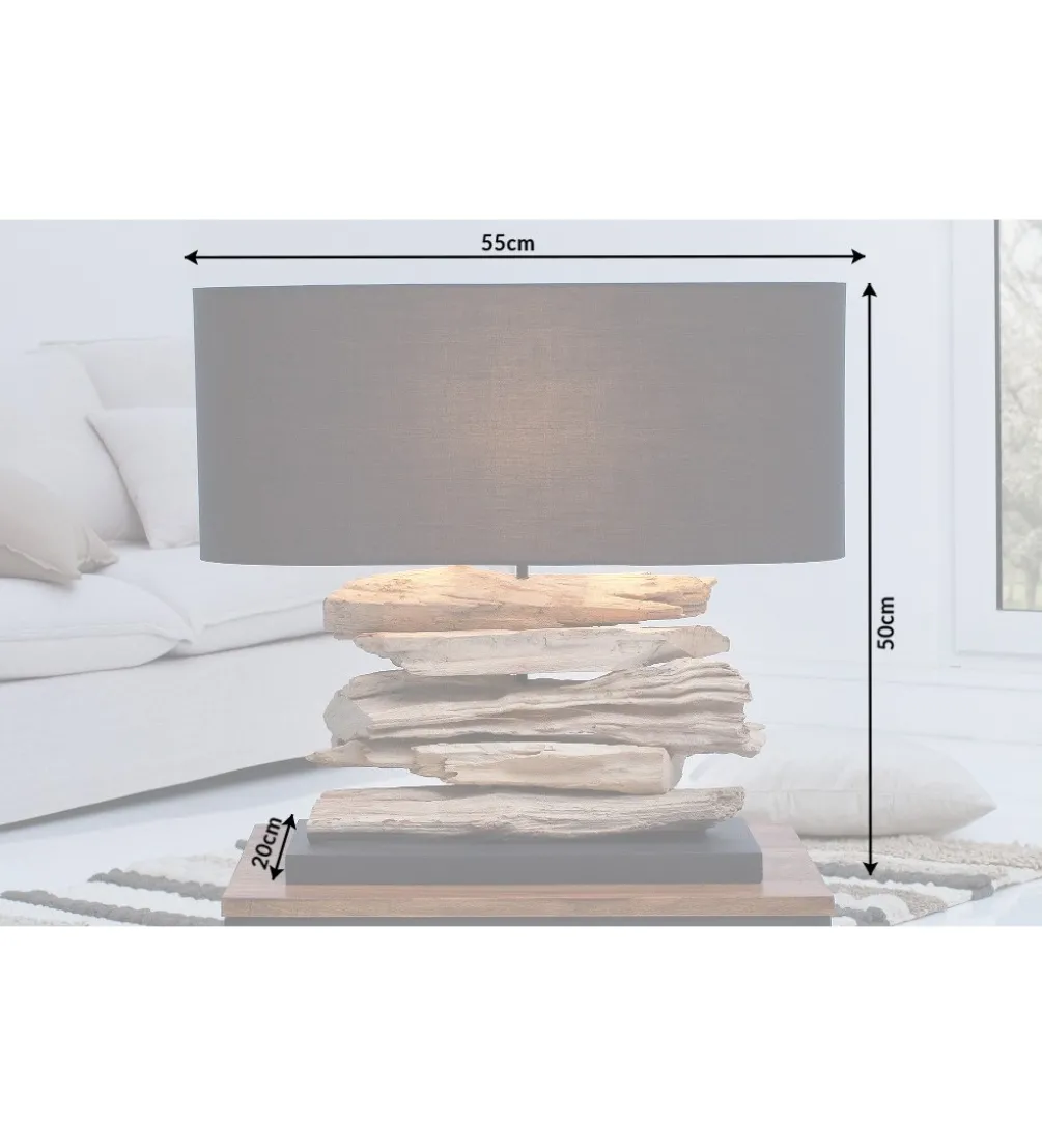 Lampa stołowa Driftwood Riverine II czarna