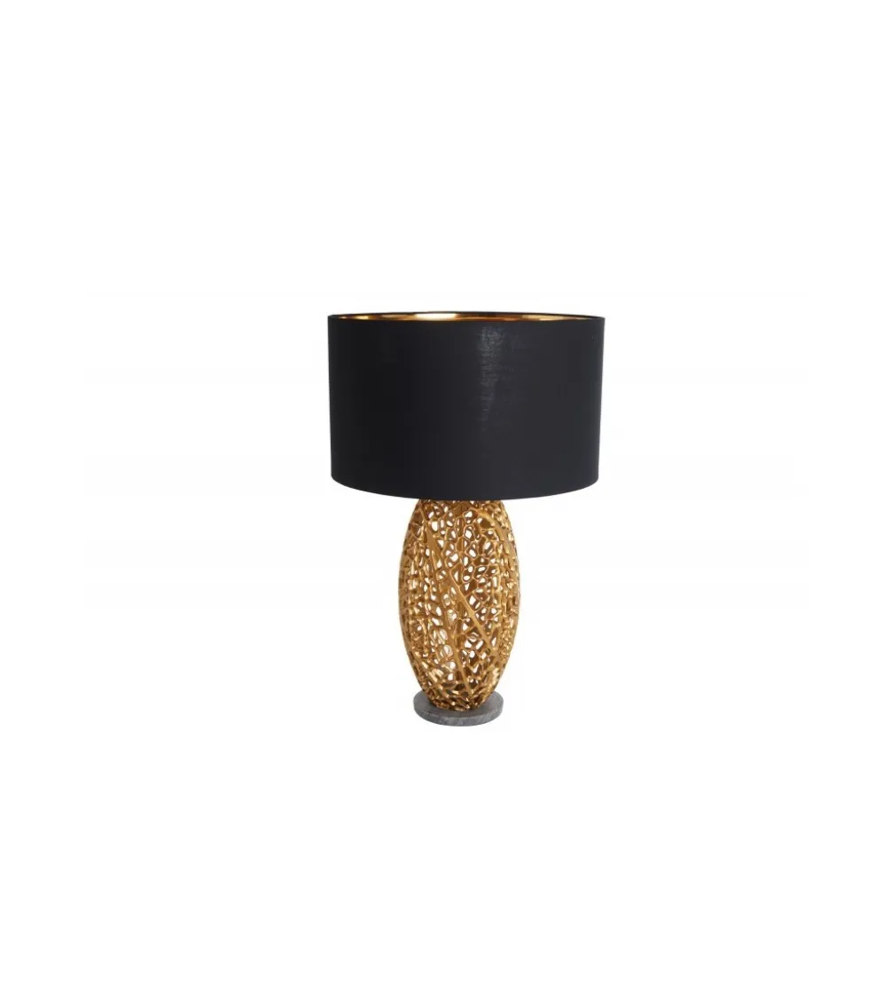 Lampa stołowa FLANK 40 cm czarno złota