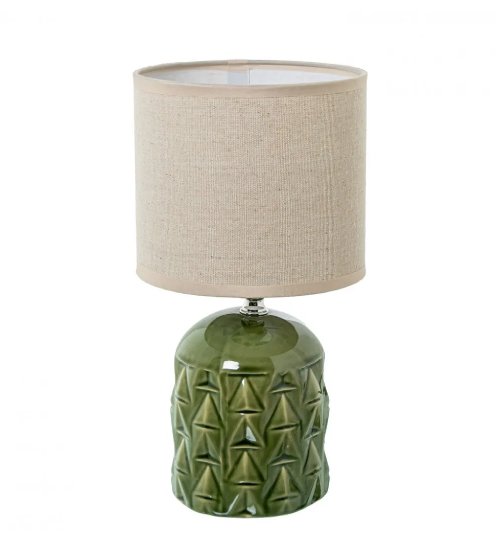 Lampa stołowa FRANKY 28 cm ceramiczna zielona