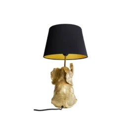 Lampa stołowa Happy Elefant 48 cm złoto czarna