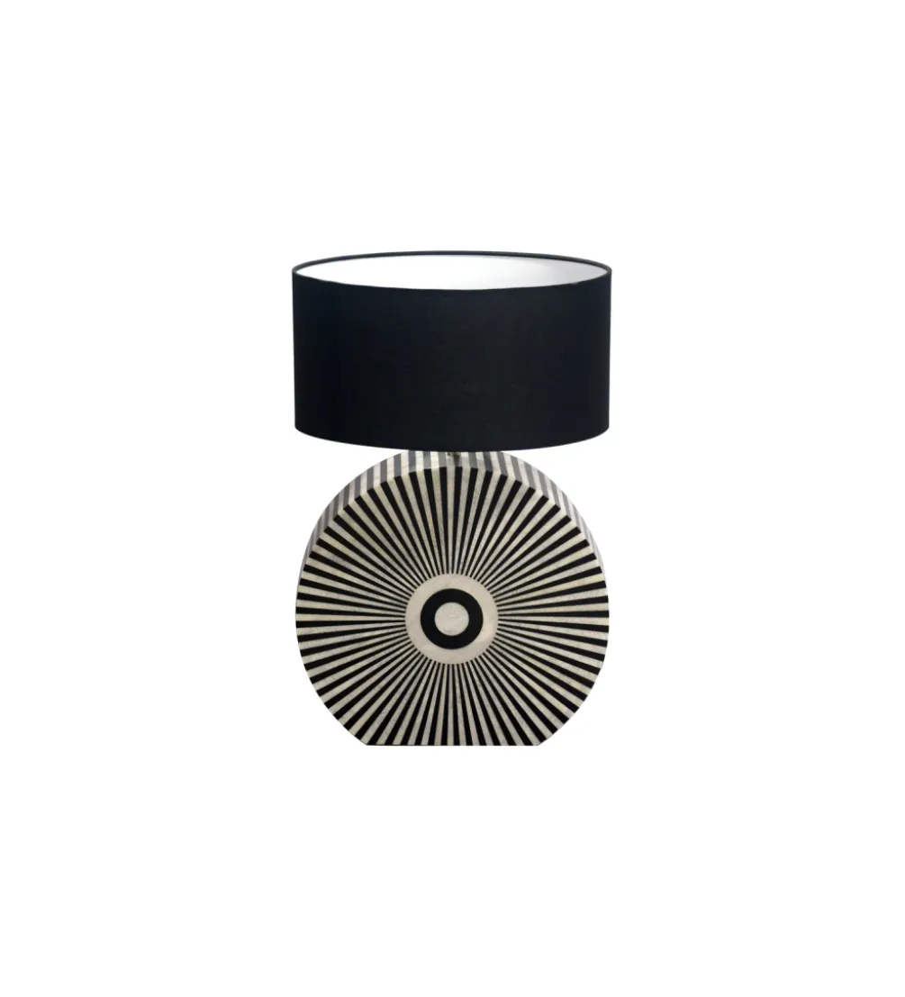 Lampa stołowa HARMONY NATURE 65 cm czarnobiała